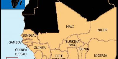 નકશો સેનેગલ નકશો વેસ્ટ આફ્રિકા